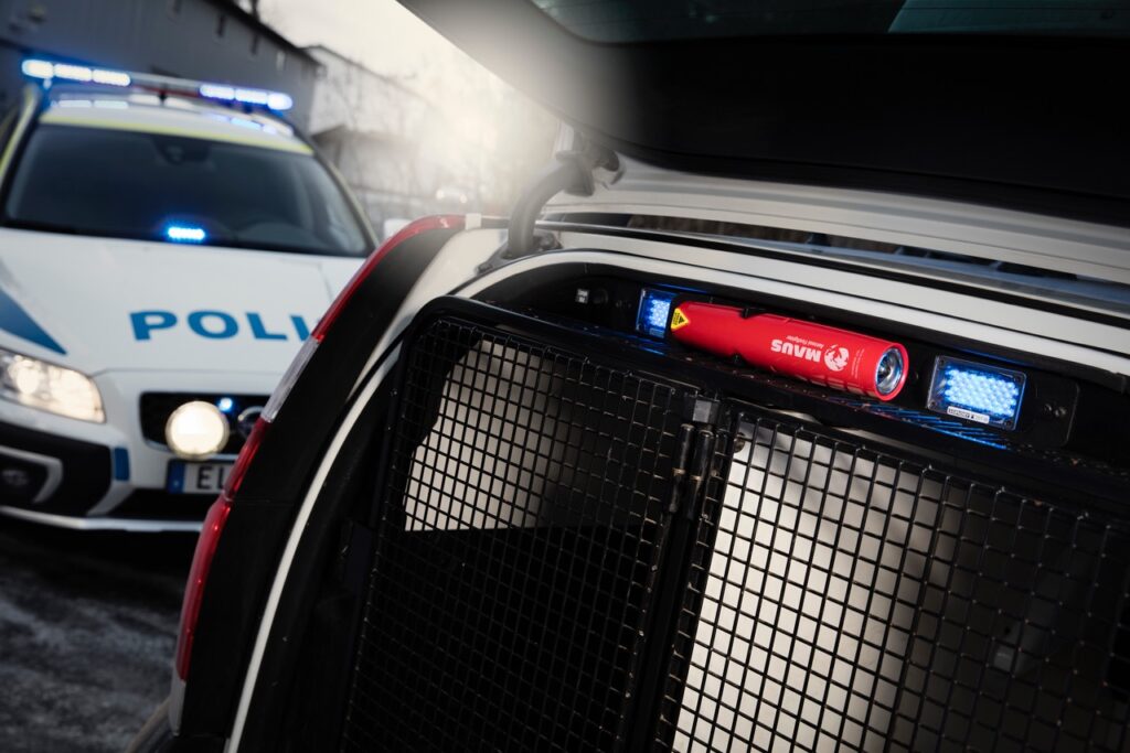 Police Enhance Fire Safety - Police car with mounted MAUS Fire Suppression device